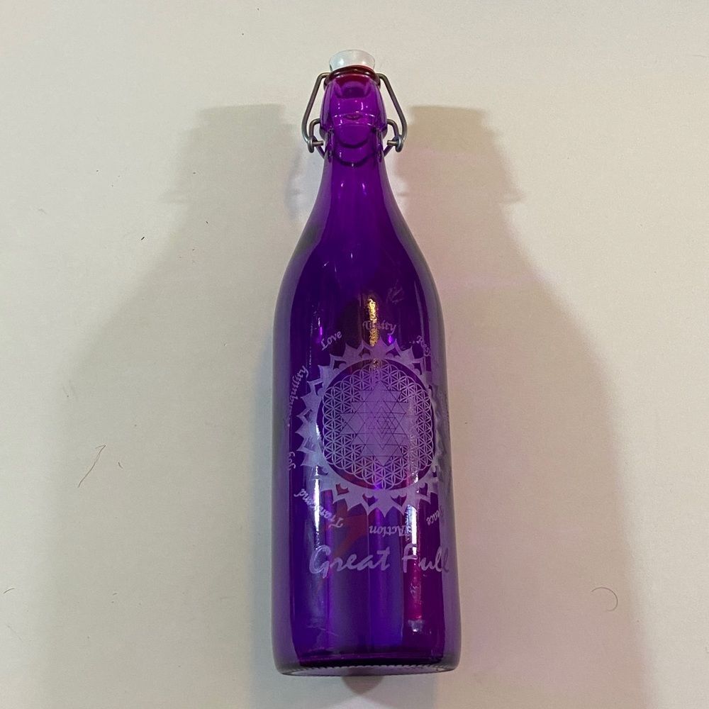 Bormioli Rocco Italy 04 Vibrant Purple Flip Top Glass Bottle